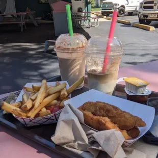a tray of food on a table