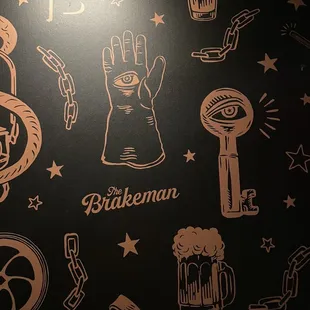 a variety of symbols on a black background