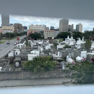 View of cemetery from my window