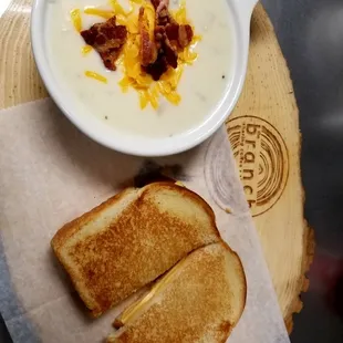 Potato Soup and Grilled Cheese