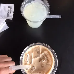 Vanilla chai latte and lemonade