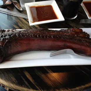 Beef Rib. See fork for size reference.