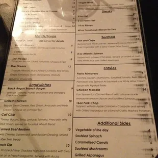 Dinner Menu