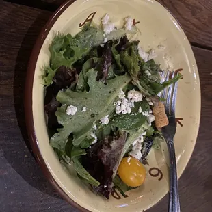 Salad for a starter with balsamic