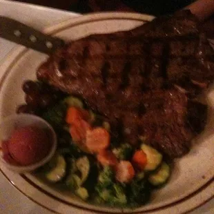 Medium rare porterhouse