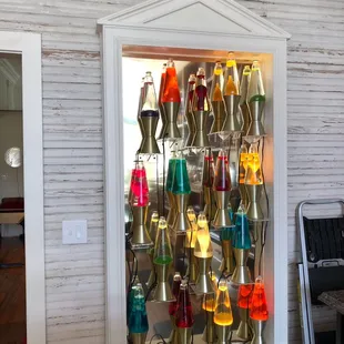 a display of wine bottles