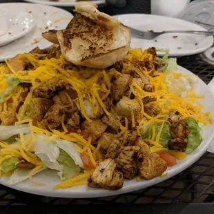 Whole blackened chicken salad. Huge portion took more than half home.
