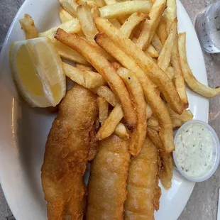 Fish and chips (same size for lunch and dinner)