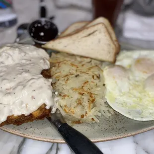 Chicken Country-Fried Steak &amp; Eggs