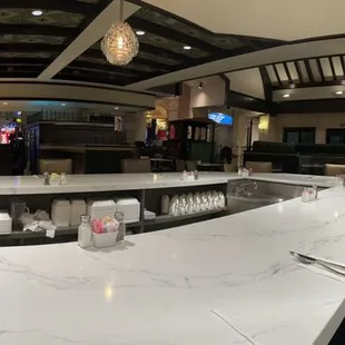 Full breakfast bar with sports on tv