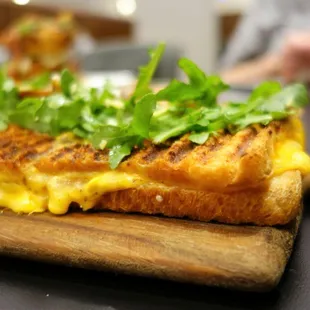 The Brass Fork 03/30/19: Panini Grilled Cheese – American, Cheddar, Monterey Jack, Parmesan, Garlic Butter, Arugula &amp; Heirloom Tomato Salad