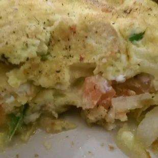 A peek instead the Greek omelette, not much sausage at all.