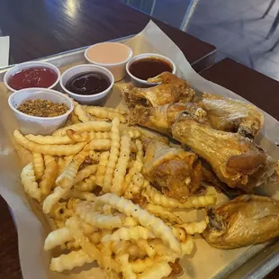 Wings with side of sauces