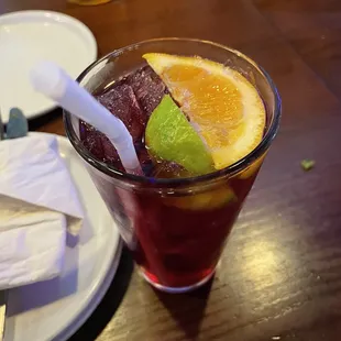 8$ sangria. Wasn't strong at all.