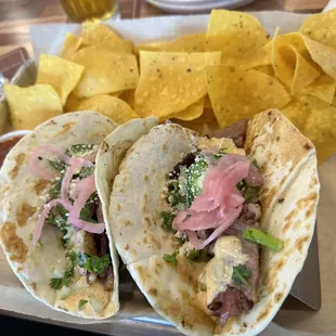 Chicken poblano tacos.