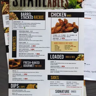 Menu at The Brass Tap, McKinney