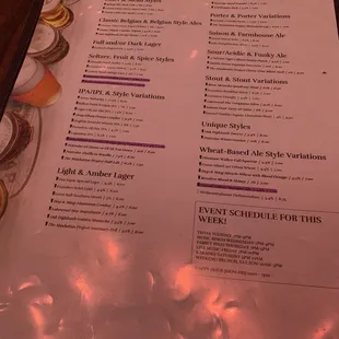 Extensive beer menu