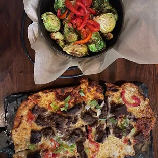Brussels Sprouts - 6.2/10.  Sirloin Flatbread - 7/10