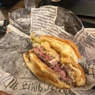 Cheese burger "well done" lol.