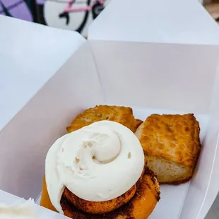 Cinnamon buns and scones