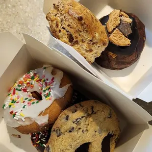 Donuts , scones and cookies
