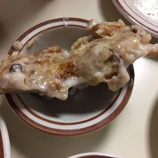 Bread pudding from the dessert table was perfect.