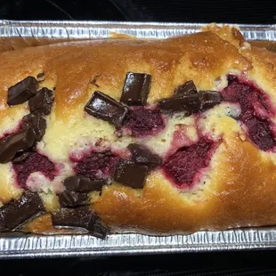 Raspberry chocolate loaf
