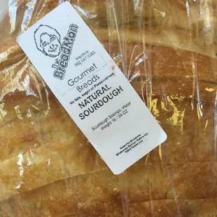 a bag of bread wrapped in plastic