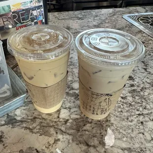 2 large specialty lattes $14