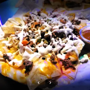a plate of nachos