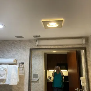 Light out over mirror in bathroom