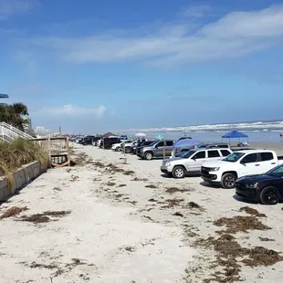 View of the beach and ocean from our table.