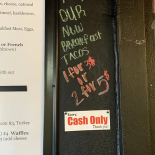 CASH ONLY