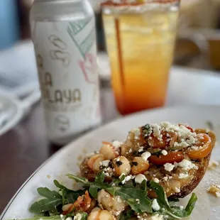 Michelada with shrimp brochette delicious