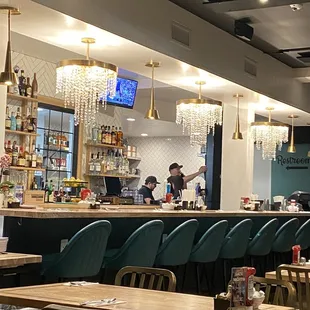 people at the counter