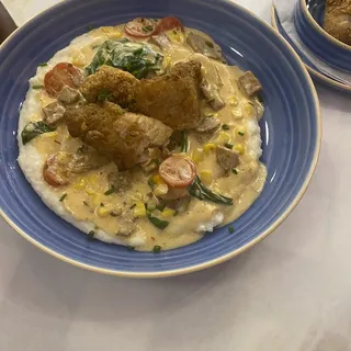 Crispy Catfish, Shrimp & Grits