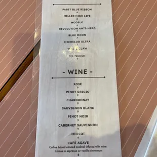 menu