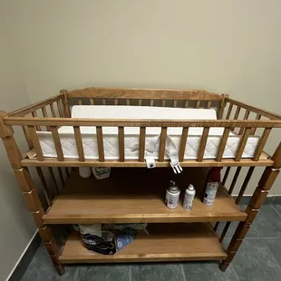 Amazing, baby changing station! In the bathroom