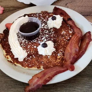 Kid's Pancake with Smiley Face at Breakfast Club
