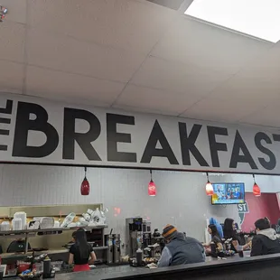 people sitting at the counter