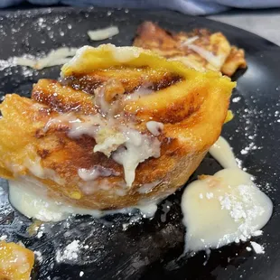 Cinnamon Roll French Toast (what's left of it)