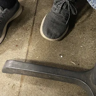 Floor under the booth is dirty. Sticky as well.