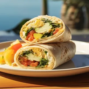 two burritos on a plate