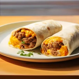 two burritos on a plate