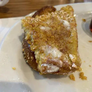 This is Frosted Flakes on French toast. I asked for cinnamon roll French toast.