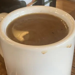 Coffee grounds in coffee