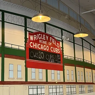 the interior of wrigley field, home of the chicago cubs