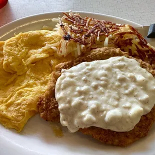 Food service company style chicken fried steak. Bland gravy. Meh