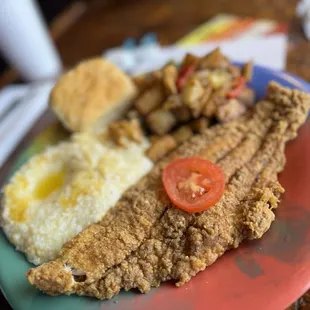 Catfish and grits