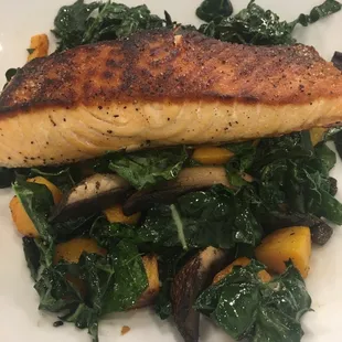 Paleo bowl with salmon.